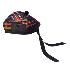 Tartan Plaid Glengarry Hat, Scottish Kilt Bonnet Cap