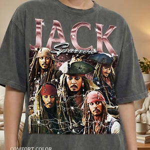 Camiseta vintage retro de Jack Sparrow de los 90, camiseta gráfica de capitán pirata, regalo para fans del héroe espadachín