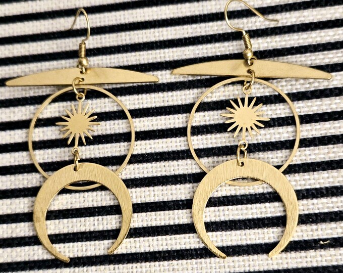 Raw Brass Earrings