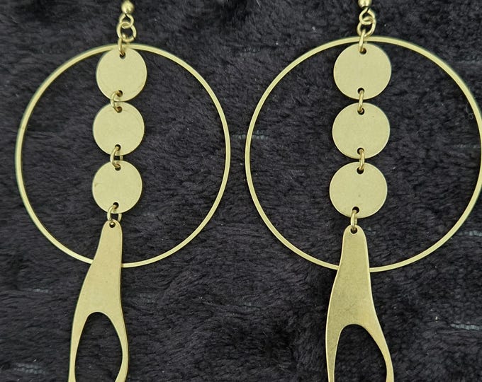 Raw Brass Earrings