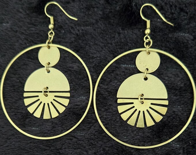 Raw Brass Earrings