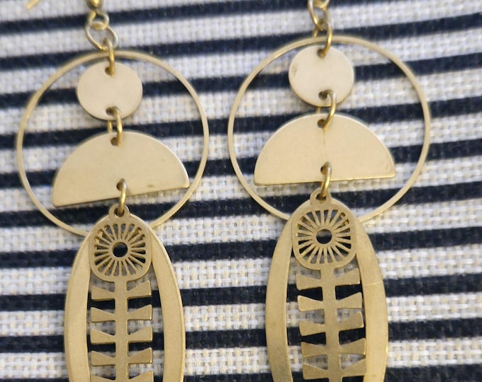 Raw Brass Earrings