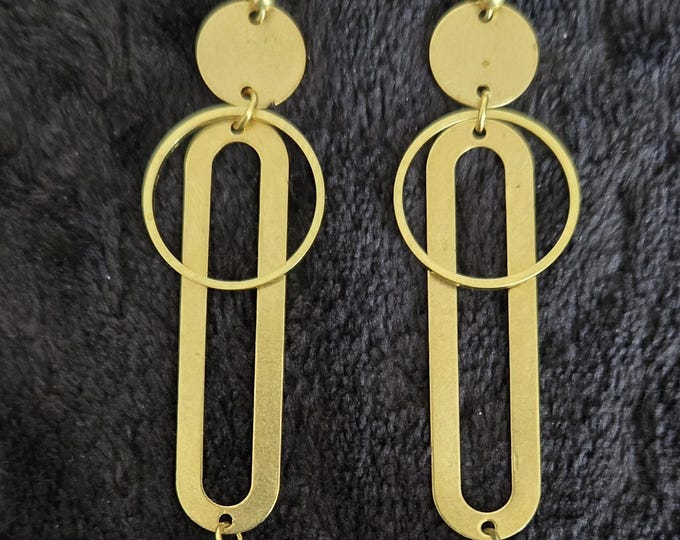Raw Brass Earrings