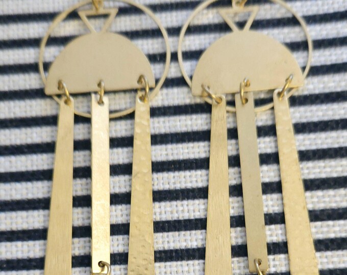 Raw Brass Earrings