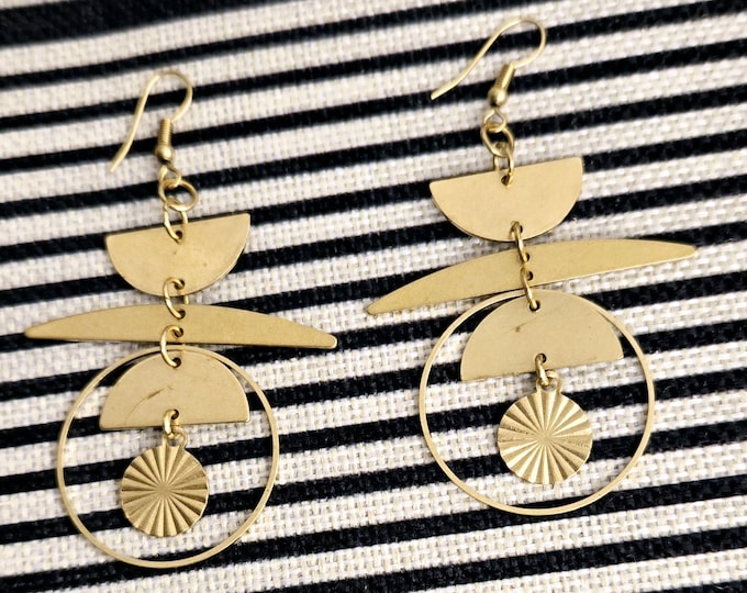 Raw Brass Earrings