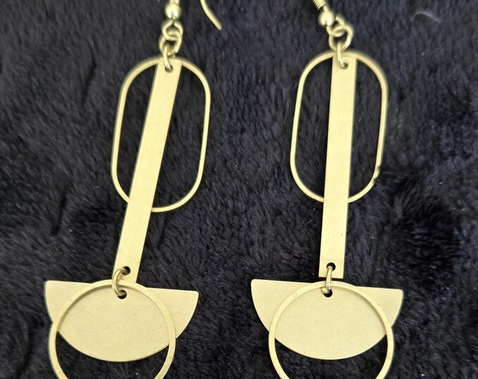 Raw Brass Earrings