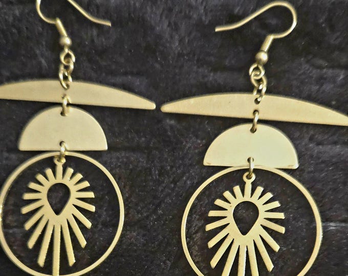 Raw Brass Earrings