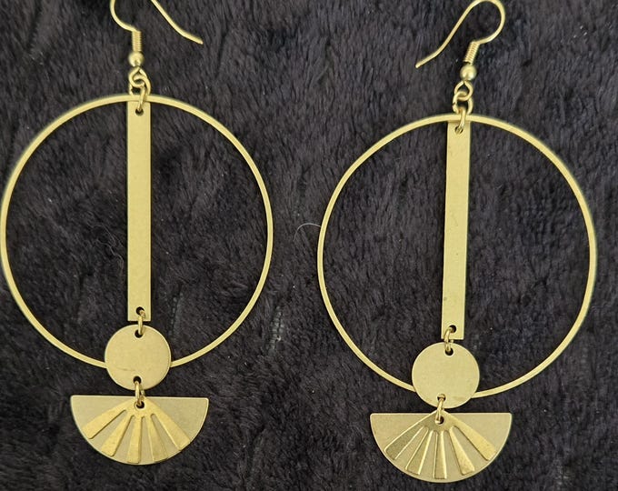 Raw Brass Earrings