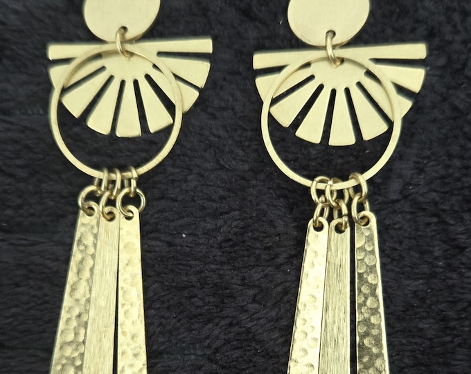 Raw Brass Earrings