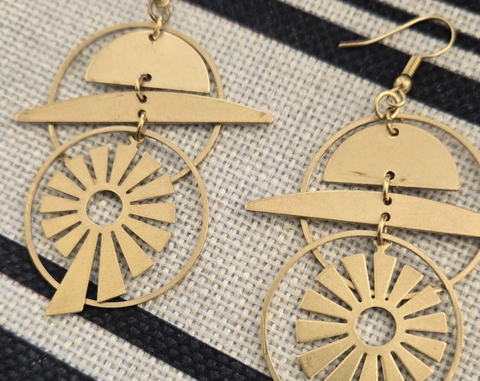 Raw Brass Earrings