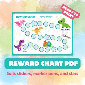 Dinosaur Reward Chart: Kids Behavior Tracker (PDF)