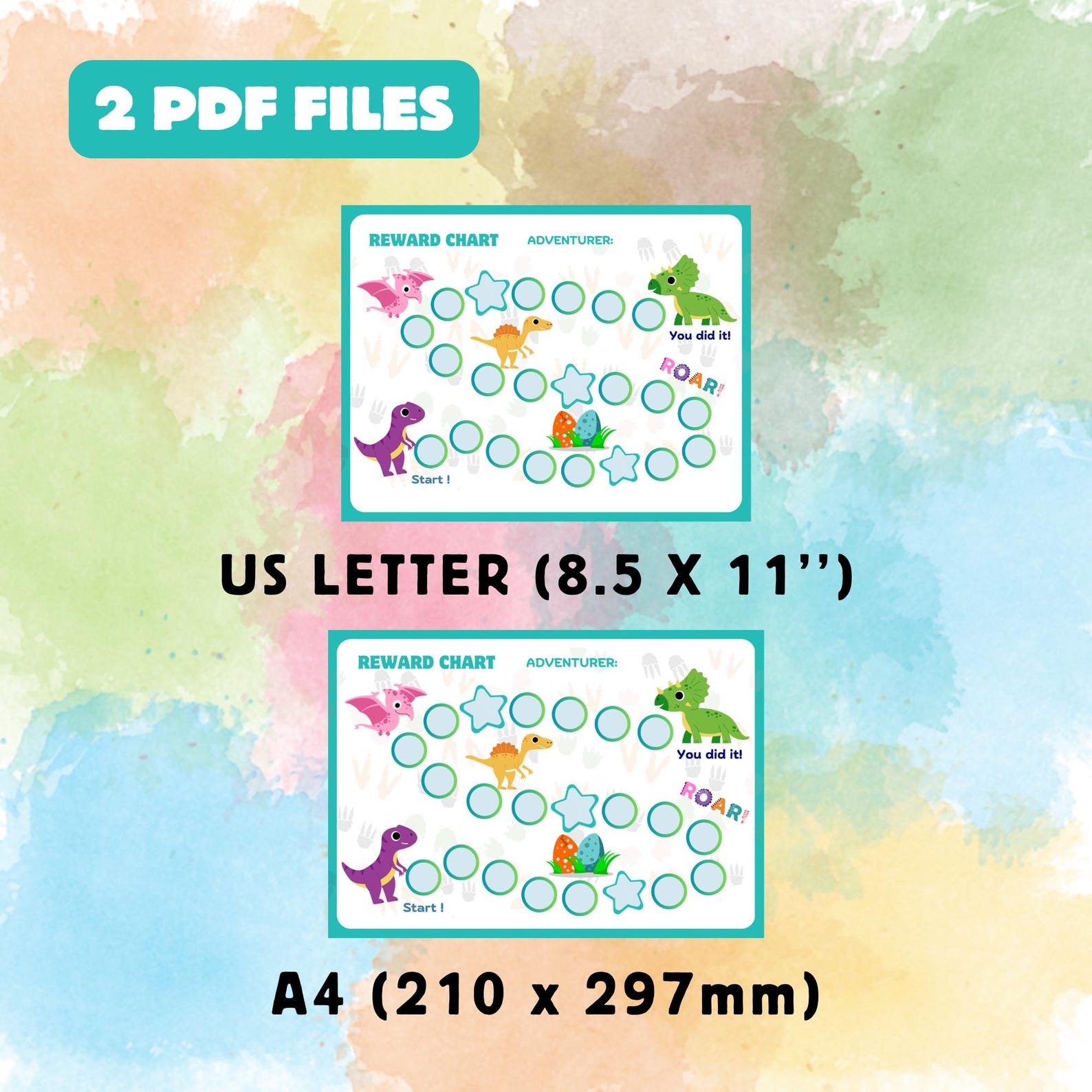 Dinosaur Reward Chart for Kids Printable Toddler Behavior Tracker Fun ...