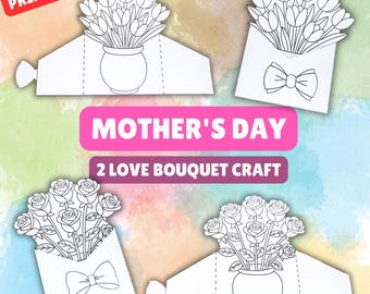 Mother's Day Bouquet Card: DIY Love Letter Craft (Printable)