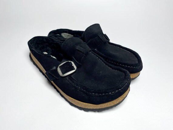 Birkenstock Buckley Shearling Suede Leather Clog Black Size  display picture 1