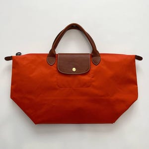 Cabas Le Pliage Longchamp | Sac à main pliant orange moyen sac à bandoulière en nylon