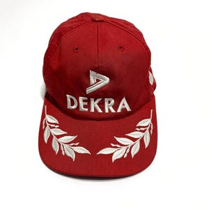 Vintage  Ferrari Dekra Red Racing Team Cap Michael Schumacher Formula 1 Hat