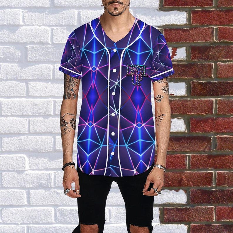 Camiseta Level Up: Camisetas con botones para festivales y raves para hombre, mujer y unisex. imagen 10