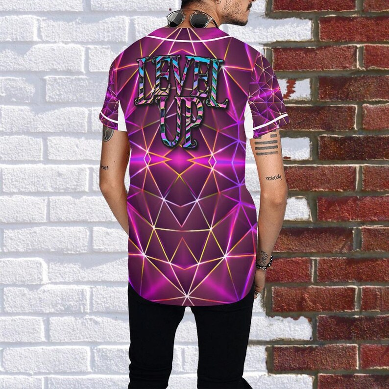 Camiseta Level Up: Camisetas con botones para festivales y raves para hombre, mujer y unisex. imagen 4