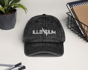 Illenium geborduurde vintage katoenen keperstof pet voor heren dames uniseks