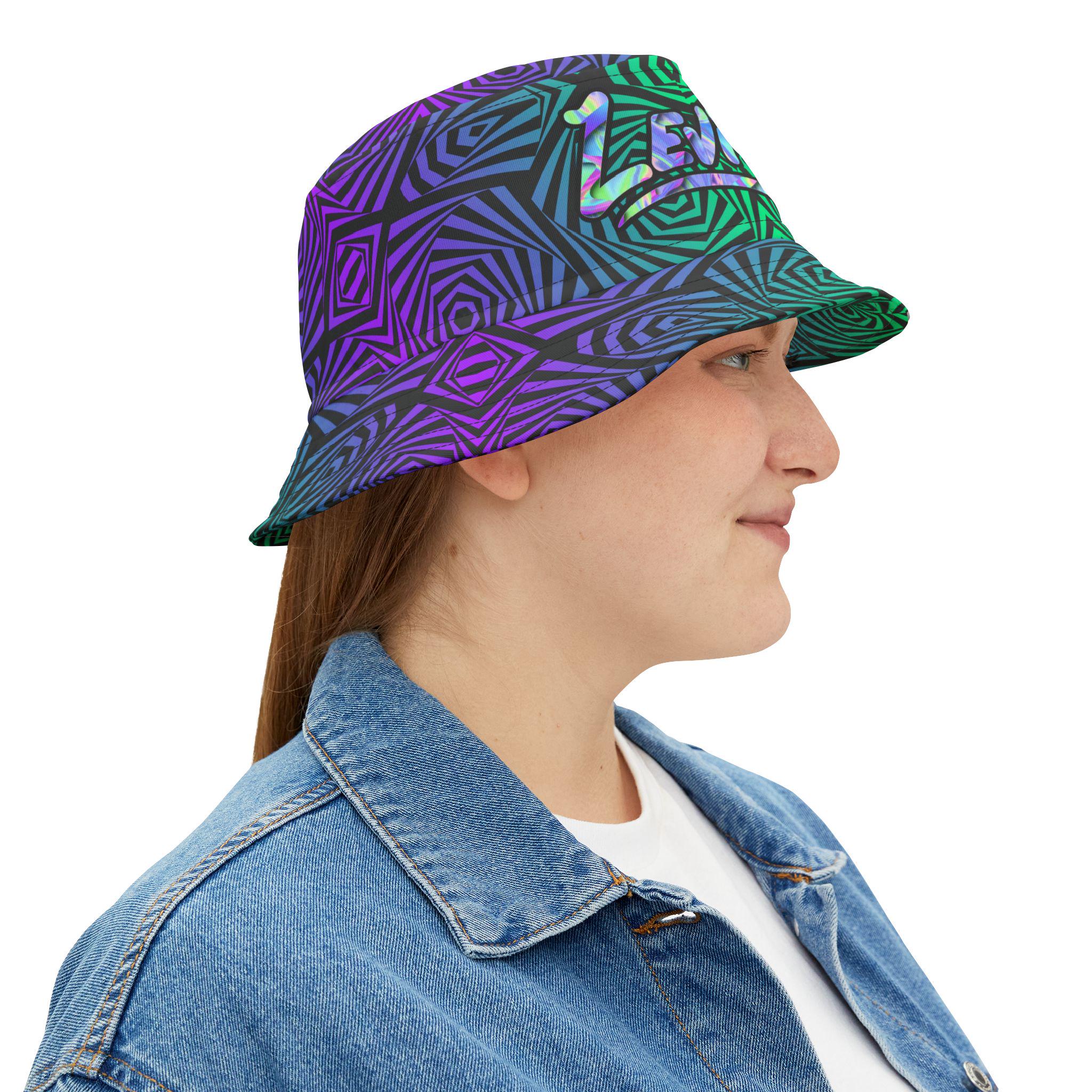 Levity Bucket Hat, Sick Holographic Psychedelic Rave Accessory