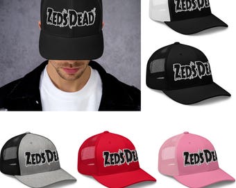 Zeds Dead Embroidered Trucker Cap Mesh Snapback Breathable Rave Festival Hat Mens Womens Unisex