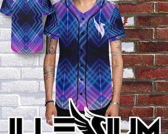 Jersey holográfico personalizado de festival Illenium, atuendo rave con botones para hombres y mujeres, jersey unisex
