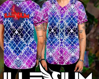 Illenium Jersey, Holographic Button-up Music Festival Jersey for Men, Women, Unisex, Ravers
