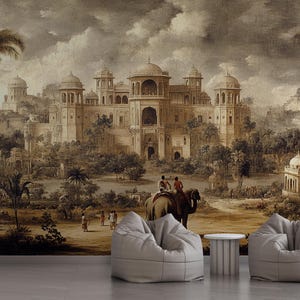 Vintage Palace Wallpaper - Antique Architecture Wall Art | Peel and Stick Wallpaper | Removable Wallpaper | Canvas Wallpaper