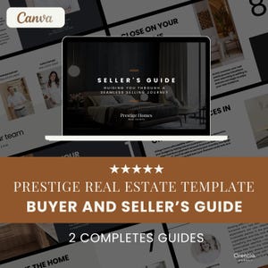 Real estate buyer and seller guide template, Real estate marketing tools, Real estate branding, realtors marketing, Real estate canva