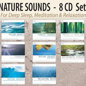 Nature Sound Effects 8 CD Set: Ocean Sounds, Bird Sounds, Sound of Rain, Thunderstorm, Sleep Sound for Sleeping, Water Stream, Healing CDs