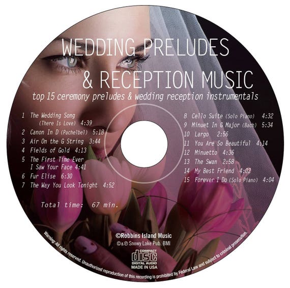 Wedding Preludes Cd And Reception Music Top 15 Ceremony Etsy