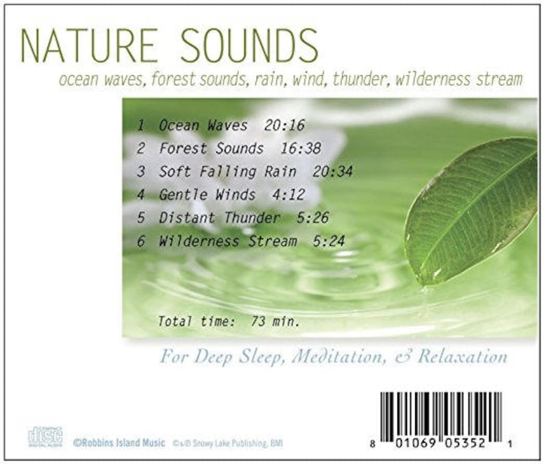 Nature Sounds CD Ocean Waves Forest Sounds Rain Wind Etsy