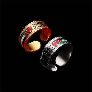 Ring Palästinensische Keffiyeh - Muster - Flagge - Kufiya - Palästina