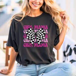 Girl Mama Checkered Bow PNG
