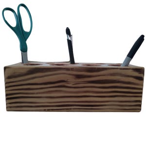 Handmade Wooden Pen Holder & Desk Organizer | Modern, Minimalist Office Storage Solution