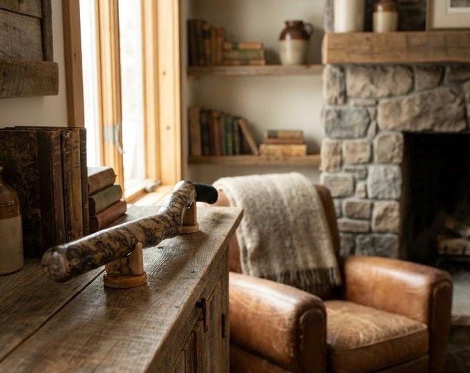 Featured listing image: Mantelpiece Decoration | Rustic Fireplace Decor | Farmhouse Living Room Decoration | Cabin Living Room Decor | Fractal Burnt Wood Driftwood