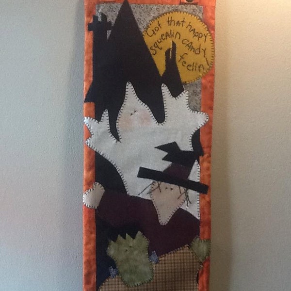 Halloween Applique Wallhanging Handmade, Halloween Decor', Fall Decor, Halloween Decorations