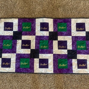 Custom Crown Royal Quilt, Custom Quilts made with Crown Royal Bags, Purple and Gold Quilt, Crown Quilt image 10