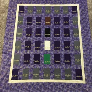 Custom Crown Royal Quilt, Custom Quilts made with Crown Royal Bags, Purple and Gold Quilt, Crown Quilt image 9