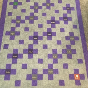 Custom Crown Royal Quilt, Custom Quilts made with Crown Royal Bags, Purple and Gold Quilt, Crown Quilt image 7