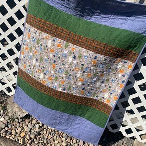 Handmade Baby Boy Quilt, Baby Boy Blanket, Flannel Blanket for Baby Boy, Woodland Blanket, Baby Boy Quilt, Woodland Baby Blanket