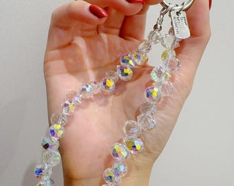 Correa de cristal para teléfono, colgante brillante para teléfono, pulsera para teléfono, colgante de cuentas para teléfono, regalo de Navidad, estilo Y2K
