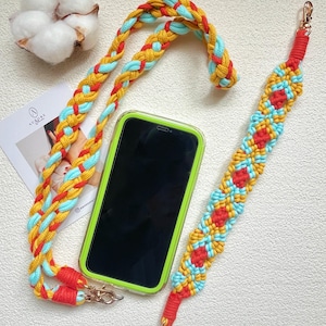 Handmade Phone Strap - Durable Cotton Crossbody Phone Strap- Adjustable Phone Strap - Mix & Match Lanyard for Bags Purses Cameras