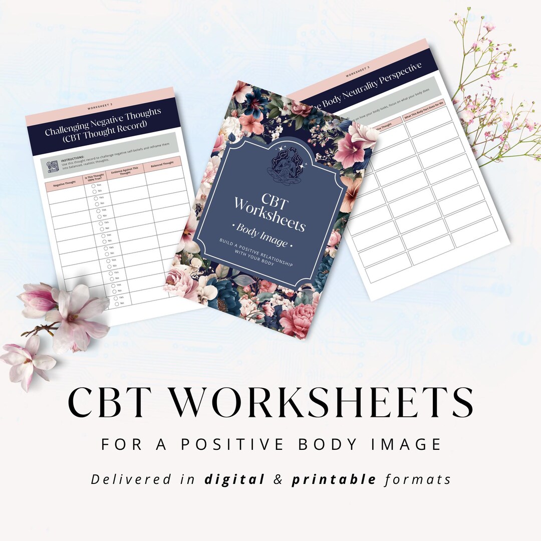 CBT Worksheets for Body Image, Therapist & Teen Counseling Aids (PDF ...