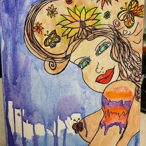 Green Eyed Girl painting