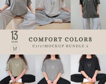 Comfort Colors Bundle | 1717 T-shirt Mockup Bundle | CC1717 | Real Model Mockup | Oversized Shirt Mock Up | C1717 Mockup Bundle | Studio