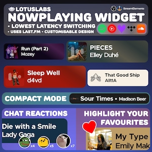 Now Playing Spotify Widget: StreamElements, Twitch, Chat Reactions
