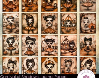 Haunted Circus Journal Papers: Gothic Carnival Ephemera (Digital Download)