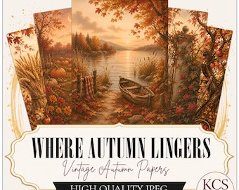 Where Autumn Lingers | Junk Journal Storybook Paper Pack | Fall Cottage Garden Papers (Digital Download)