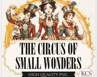 The Circus of Small Wonders Clip Art | Whimsical Circus PNG | Surreal Carnival Characters (Digital Download)